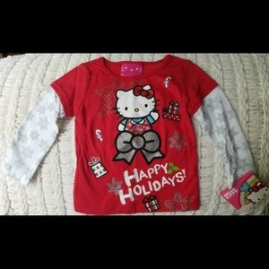 Christmas Long Sleeve Hello Kitty Long Sleeve Tee Shirt 12 Months
